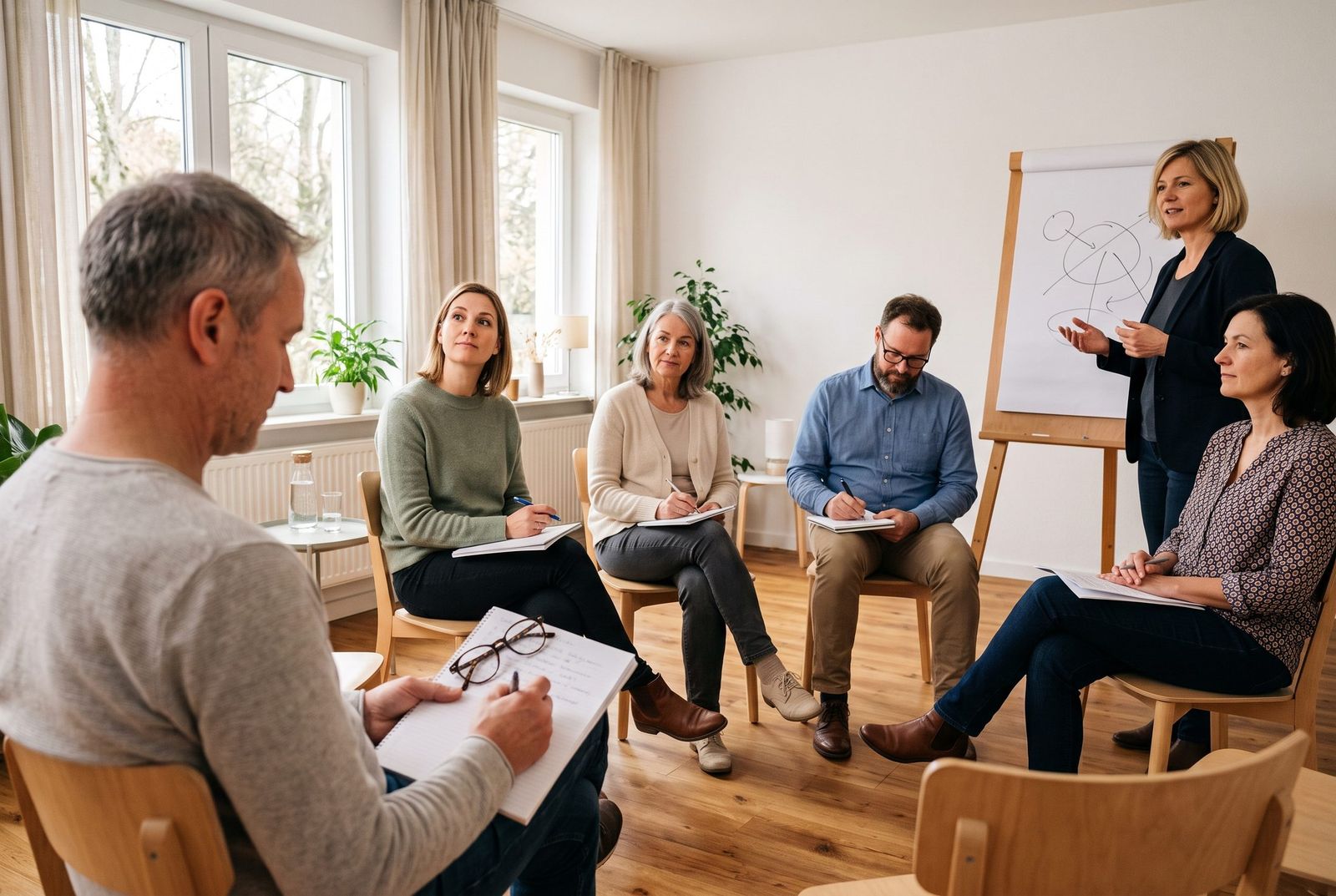 Fortbildungsseminar in kleiner Runde mit Teilnehmerinnen und Teilnehmern